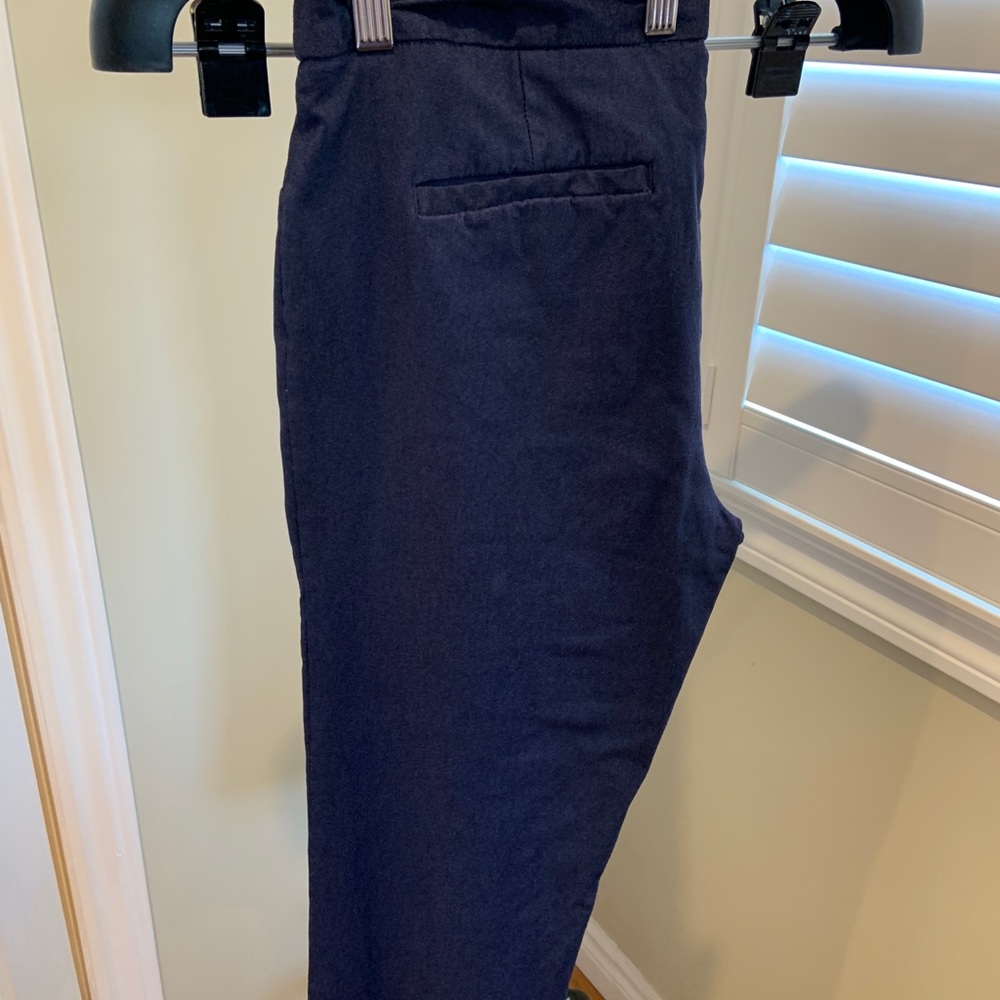 Size 10 stretch denim capri pants. Super comfy. Zip front and button waist